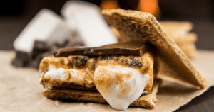 Delicious smore with roasted marshmallow