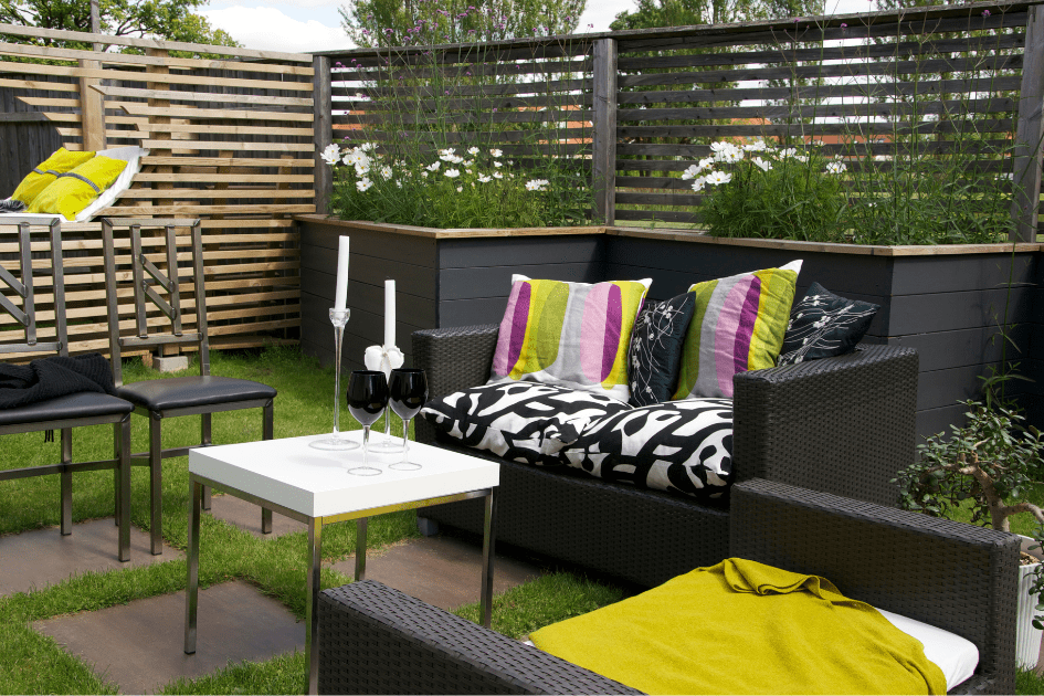 Black and green patio set