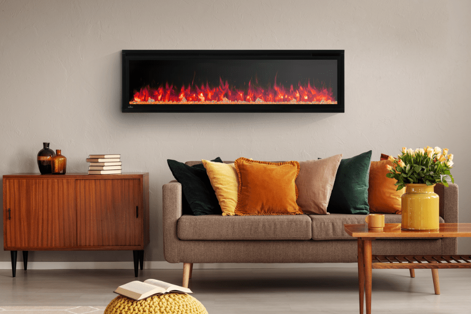 linear gas fireplace by Napoleon