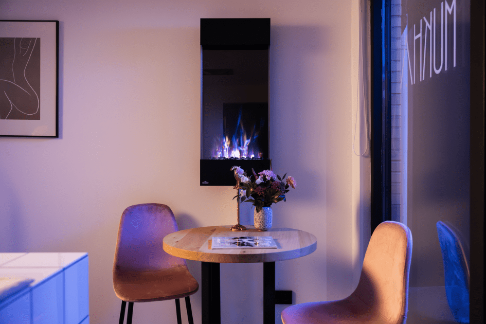 Vertical fireplace design can add a bold element to your room