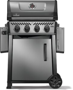 Grill with shelves down