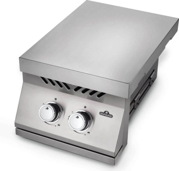 Built-in 500 Series Inline Dual Range Top Burner Closed lid angled