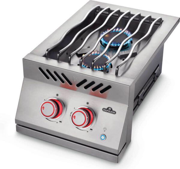 Built-in 700 Series Inline Dual Range Top Burner angled burner